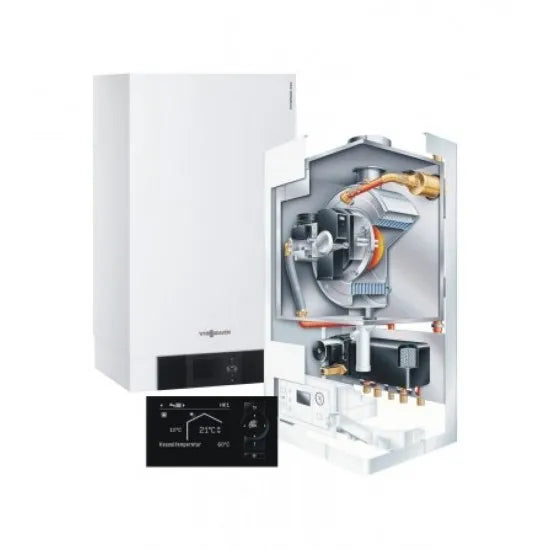 Centrala termica in condensare Viessmann Vitodens 200-W, Vitotronic 100 HC1B 49 KW, kit de evacuare inclus