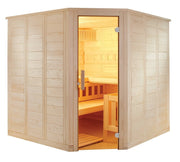 Cabina sauna din lemn masiv Wellfun Corner 205x205x204 cm