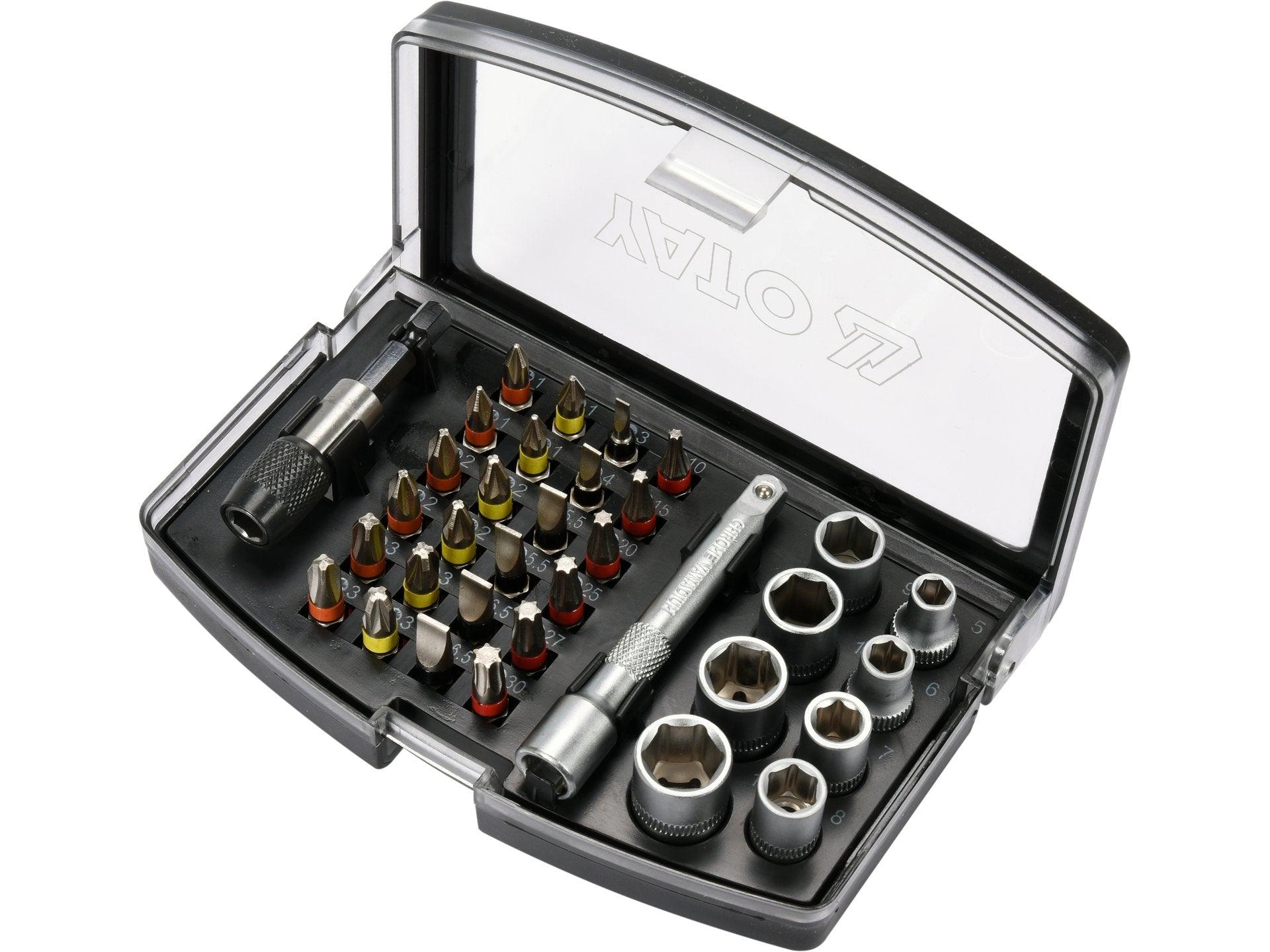 TRUSĂ 34 BIȚI CU ADAPTOR ȘI PRELUNGITOR YATO YT-04623