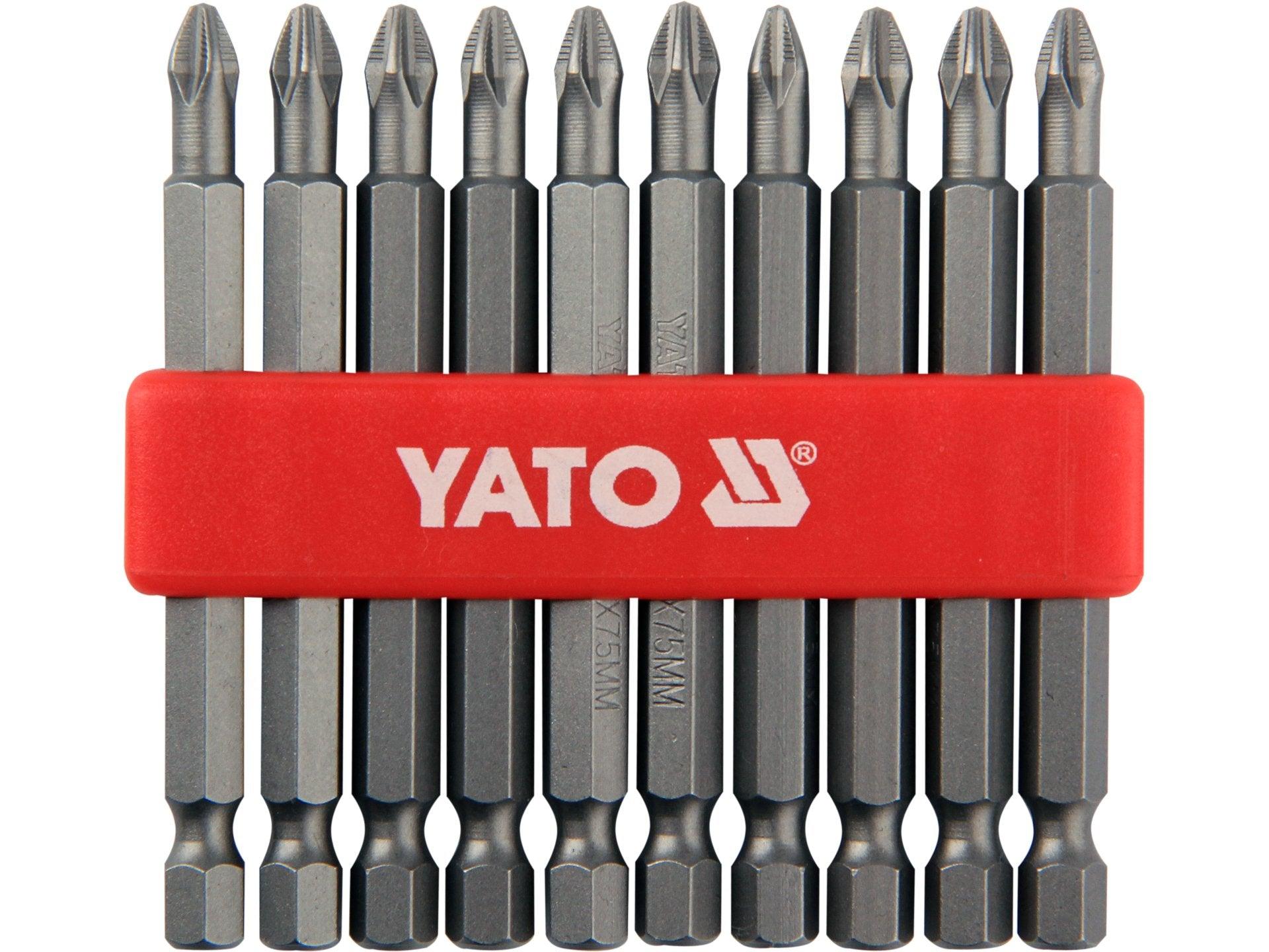 TRUSĂ BIT 10 BUC PH2X75MM, S2 YATO YT-0480