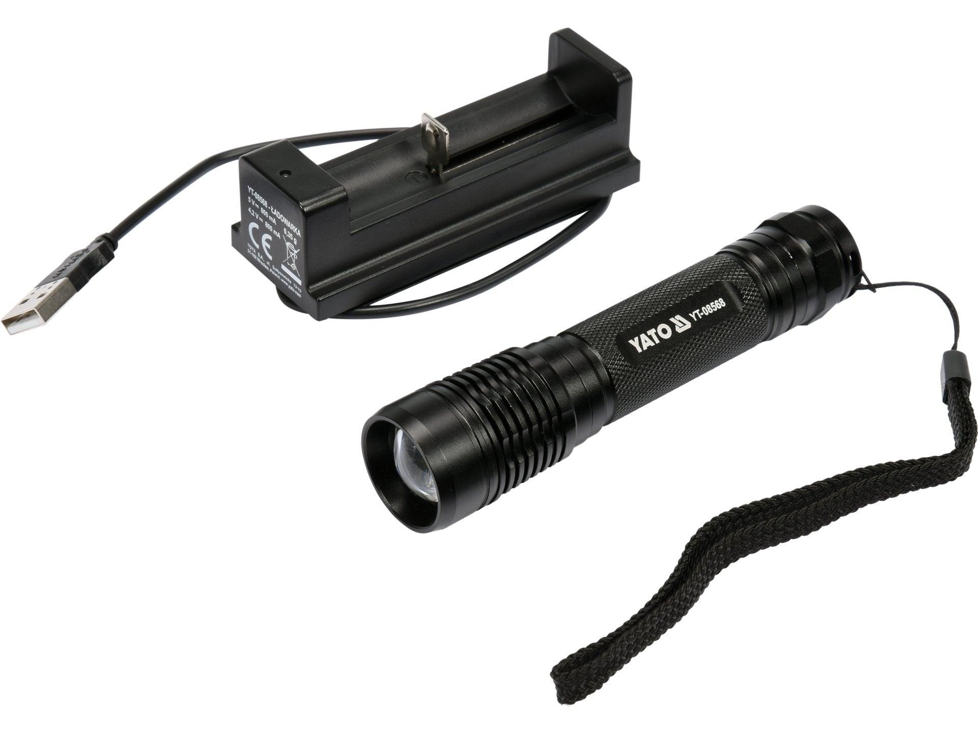 LANTERNĂ CU ACUMULATOR, 500LM, 2200MAH, USB YATO YT-08568