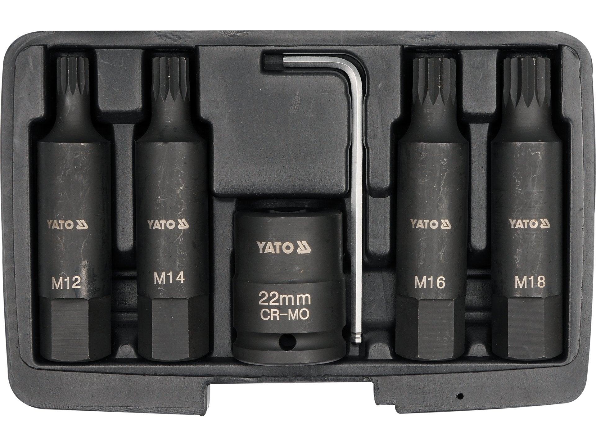 SET CHEI TUBULARE DE IMPACT, 6 BUC, M12-M18, 3/4'' YATO YT-1157