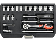 TRUSĂ TUBULARE+ANTRENOR, 20 BUC, 1/4'', CR-V YATO YT-14491