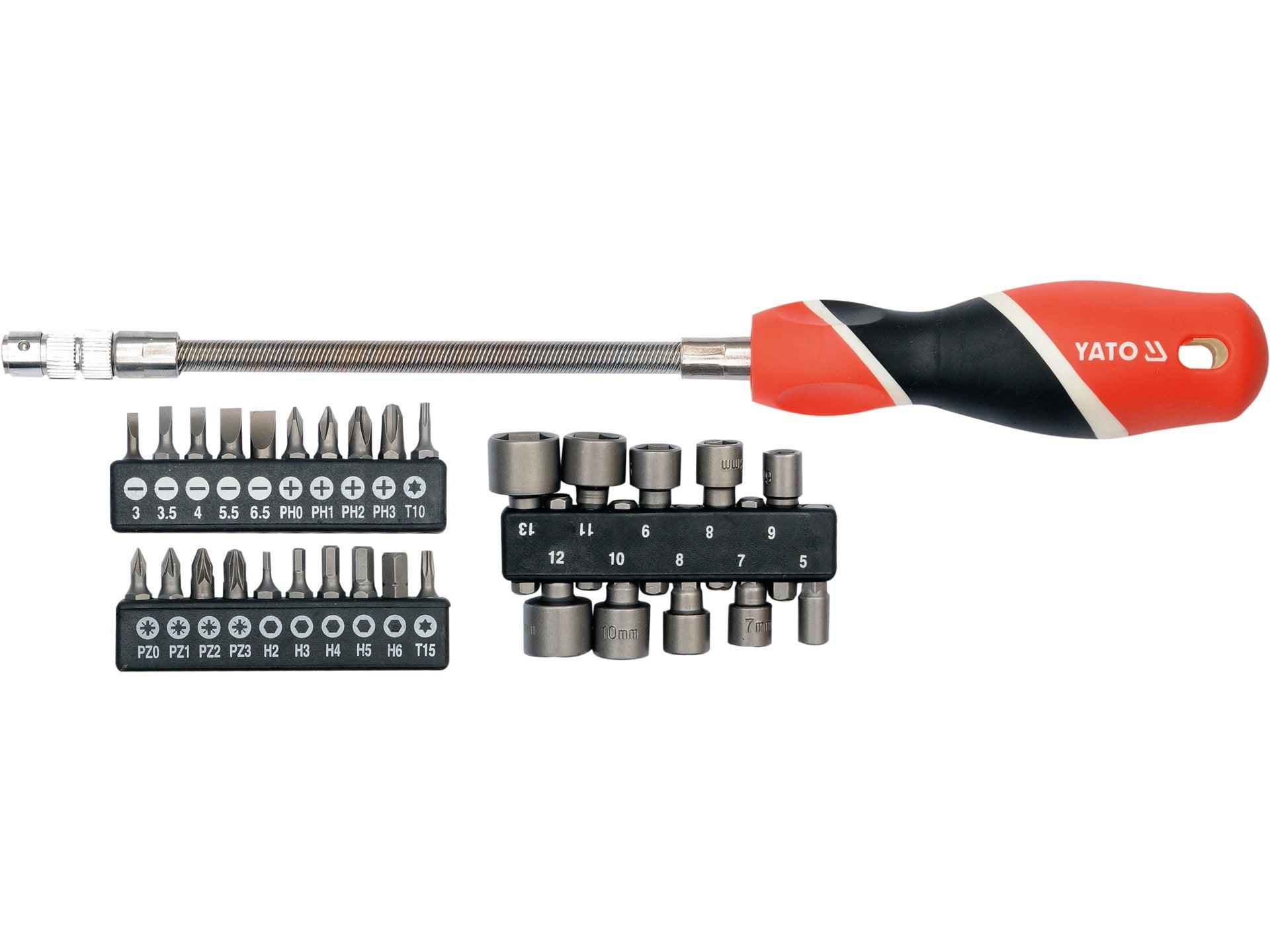 SET ȘURUBELNIȚĂ FLEXIBILĂ + BIȚI, 31 BUC YATO YT-25972