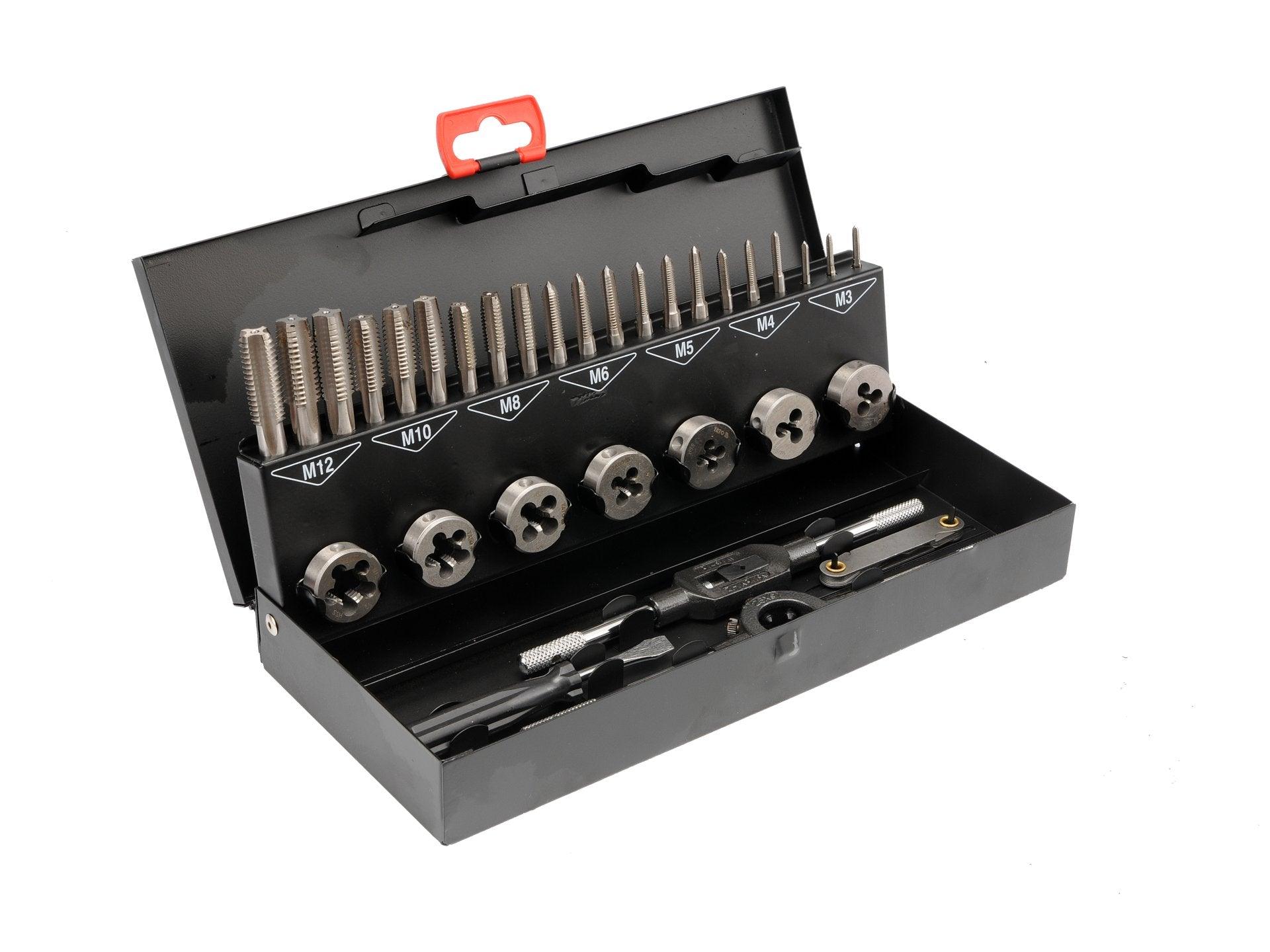 SET TAROZI ȘI FILIERE 32 BUC, M3-12, HSS YATO YT-2975