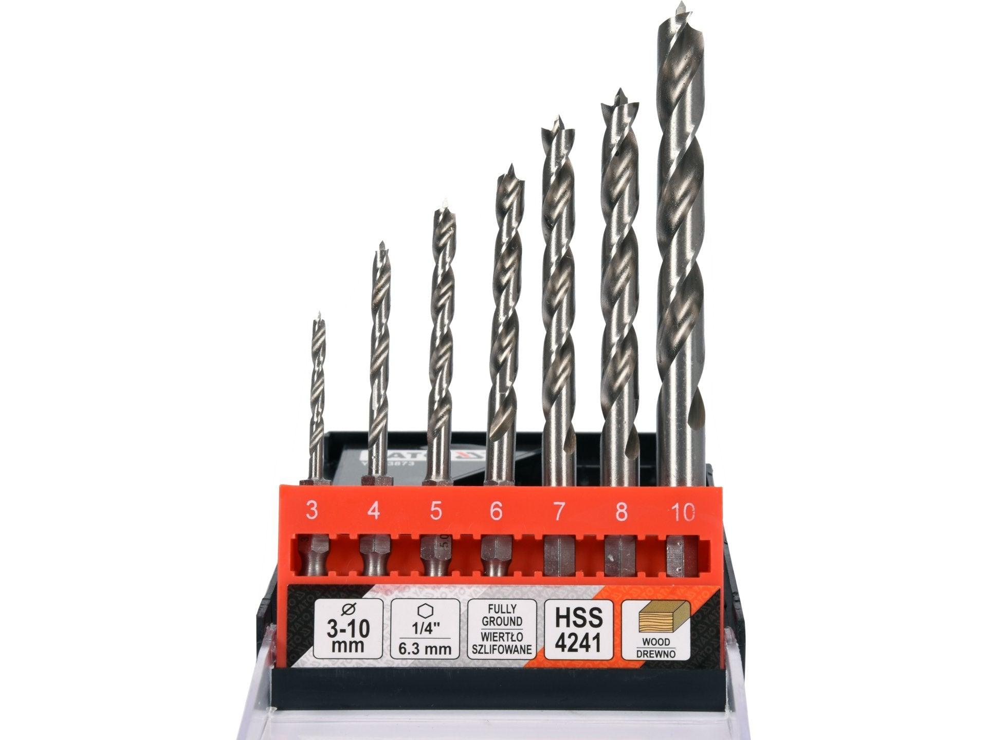 SET BURGHIE LEMN CU PRINDERE HEXAGONALĂ, 3-10MM YATO YT-33873