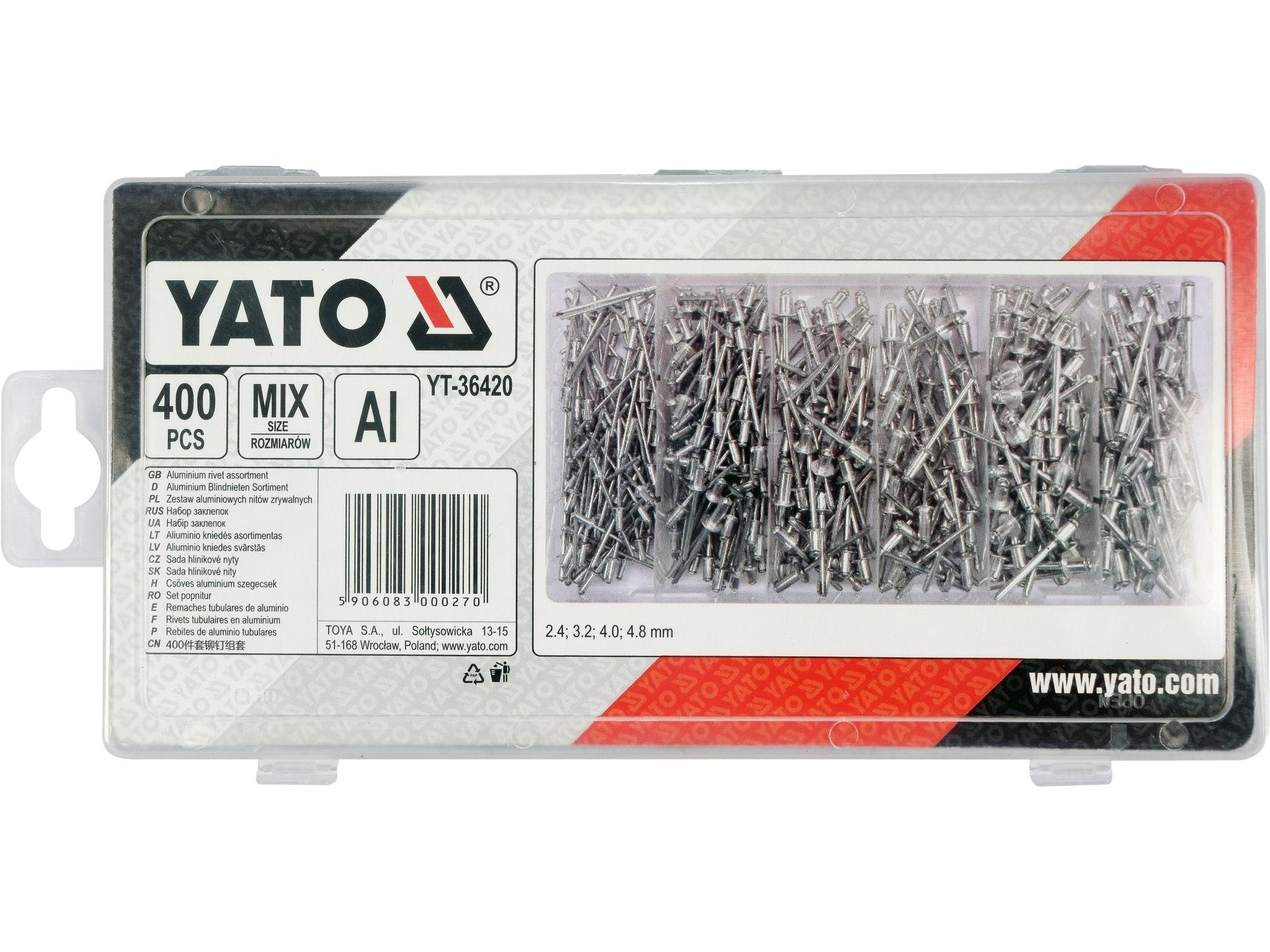 SET POPNITURI ALUMINIU, 400 BUC YATO YT-36420