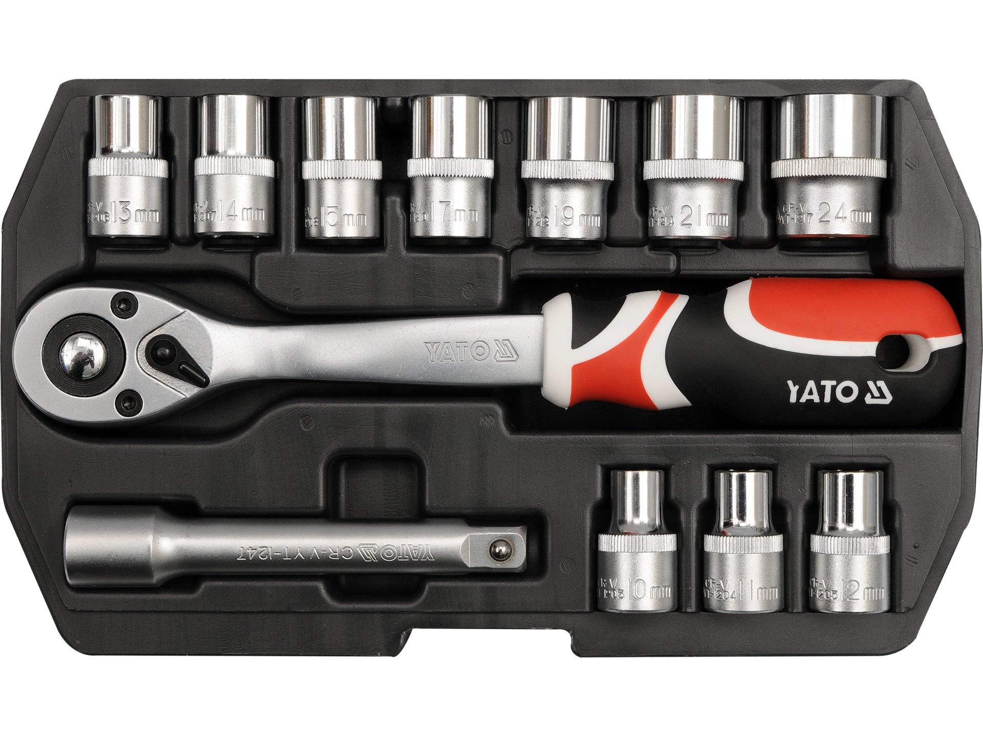 TRUSA CHEI TUBULARE+ANTRENOR ,1/2'', 12 PIESE YATO YT-3867