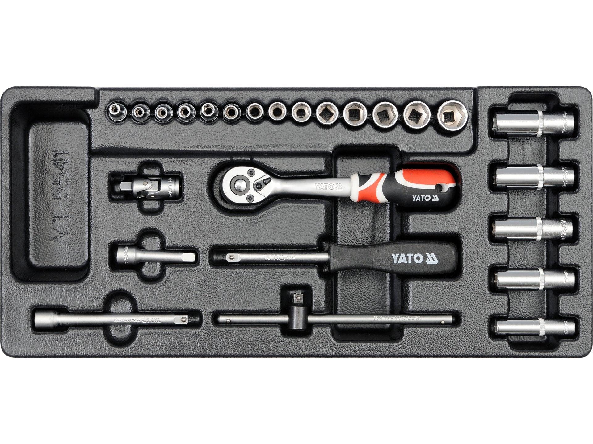 SET TUBULARE+CLICHET 25 BUC, 3.5-14MM, PENTRU YT-5530 YATO YT-5541