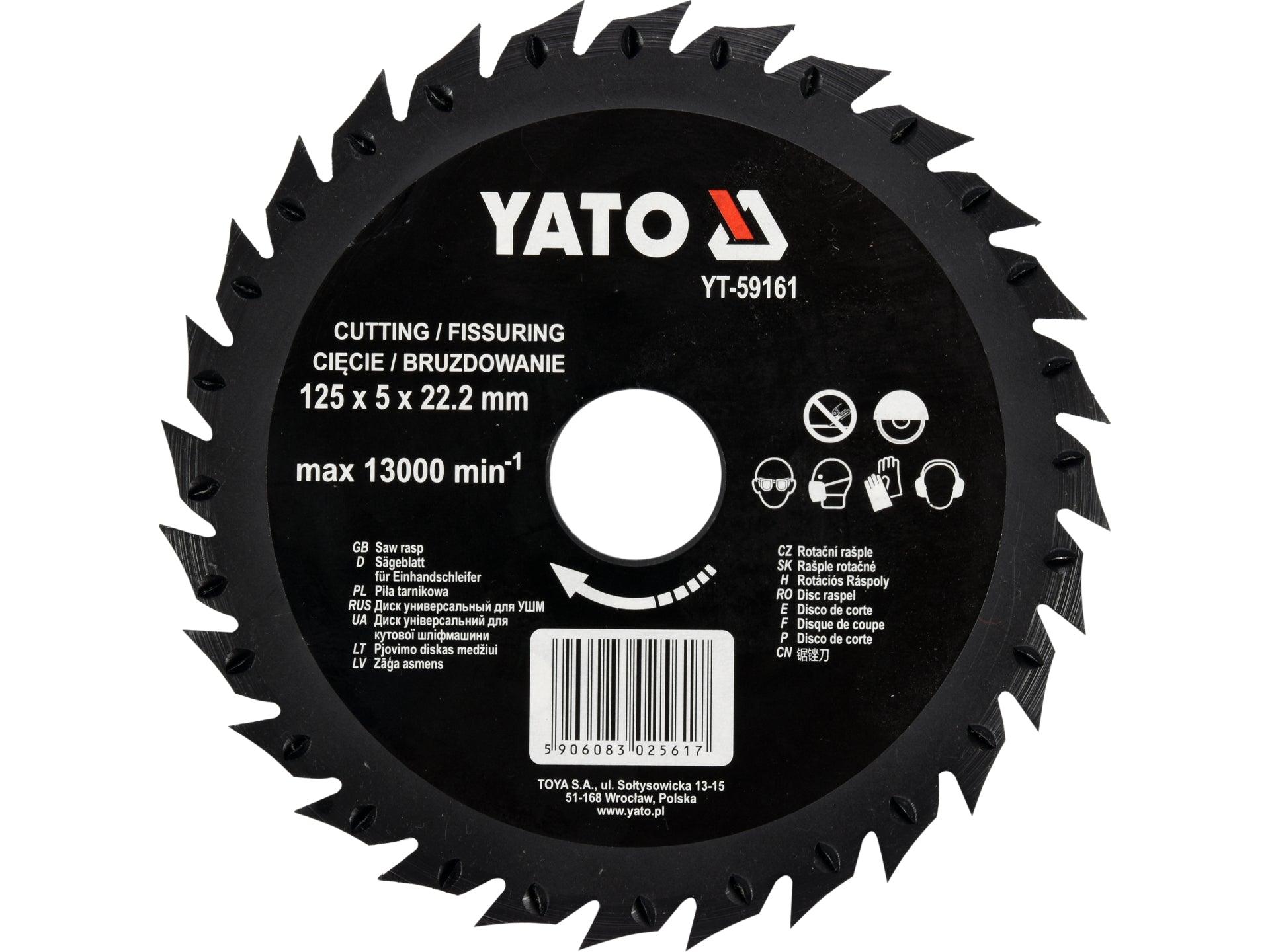 DISC CIRCULAR-RASPEL PT LEMN,125X22.2 MM YATO YT-59161