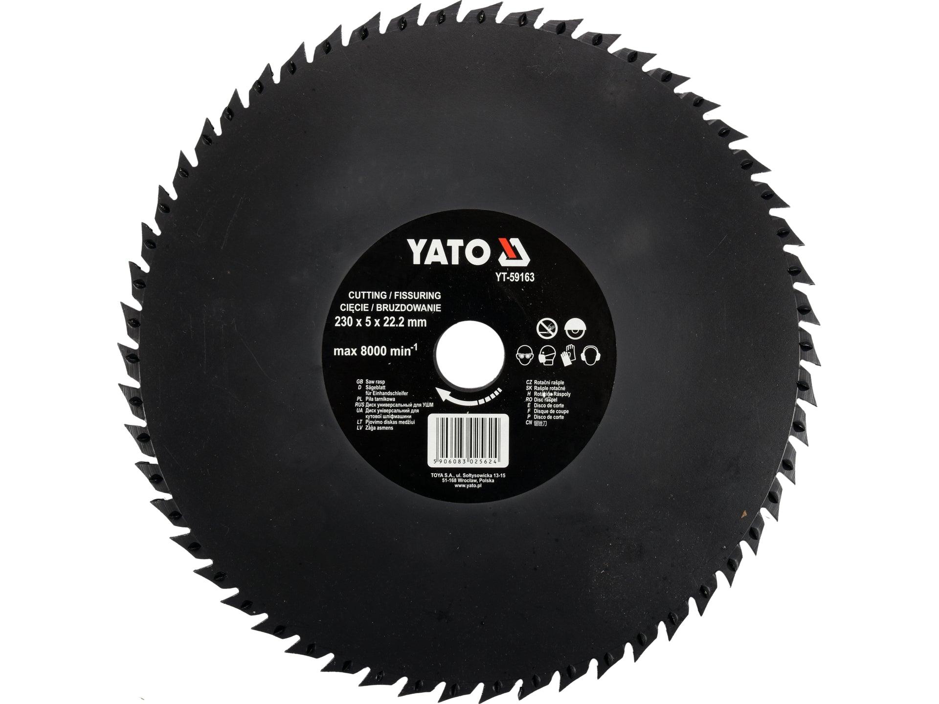 DISC CIRCULAR-RASPEL PT LEMN,230X22.2 MM YATO YT-59163