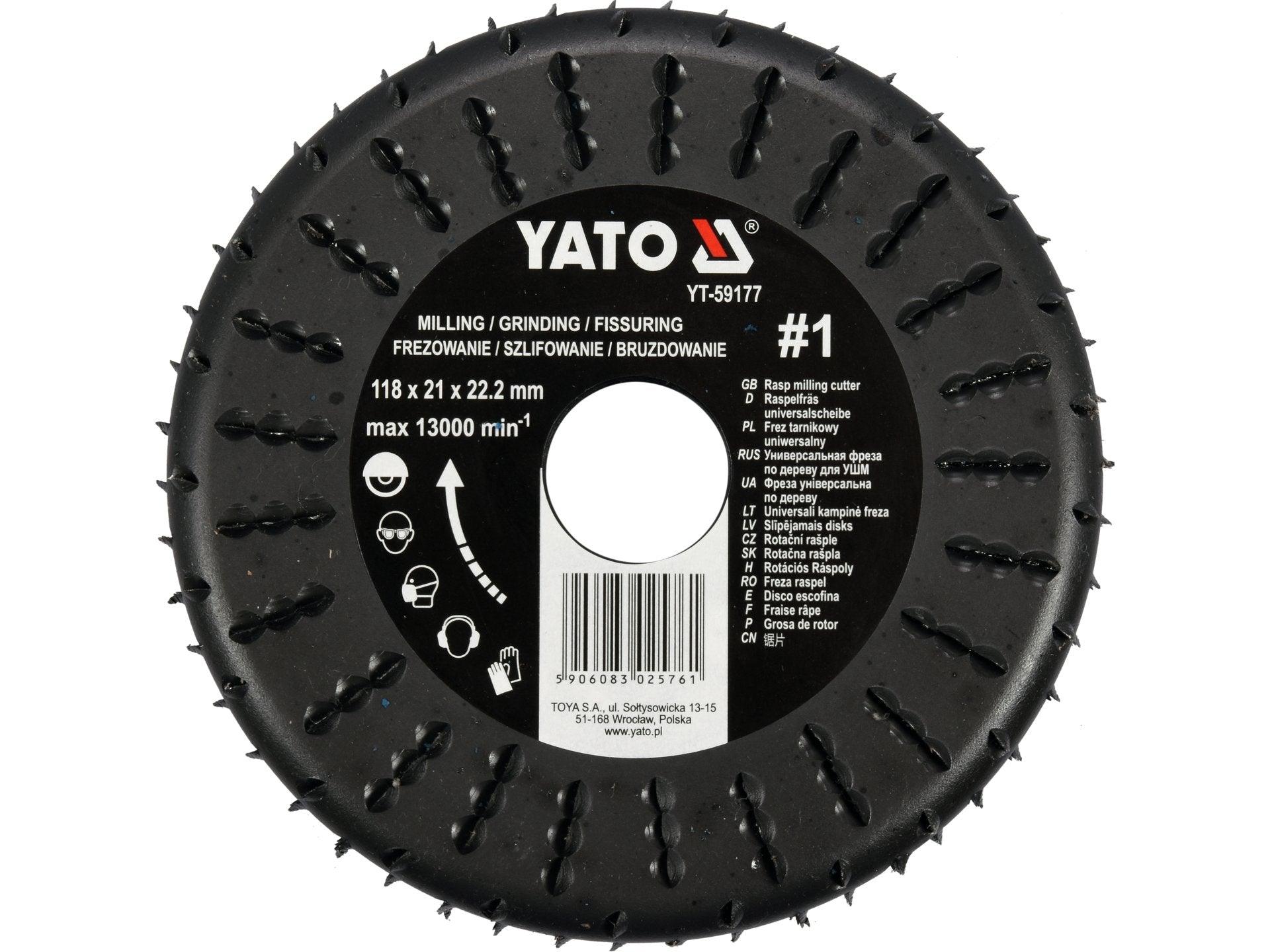 FREZĂ RAȘPEL 118X21X22.2MM, NR.1 YATO YT-59177