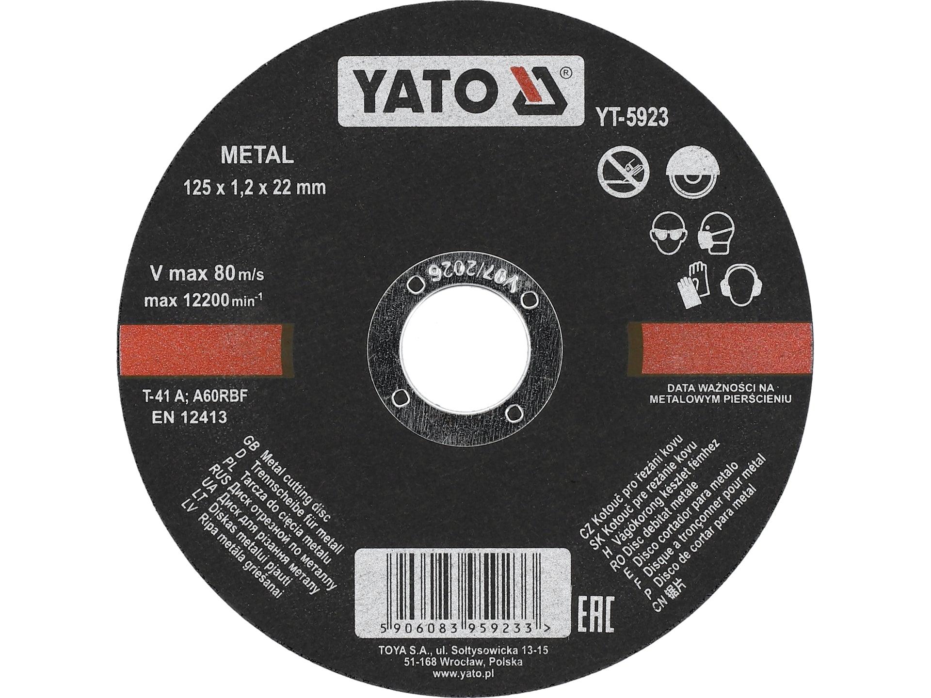DISC DEBITAT METALE 125X1.2X22MM YATO YT-5923