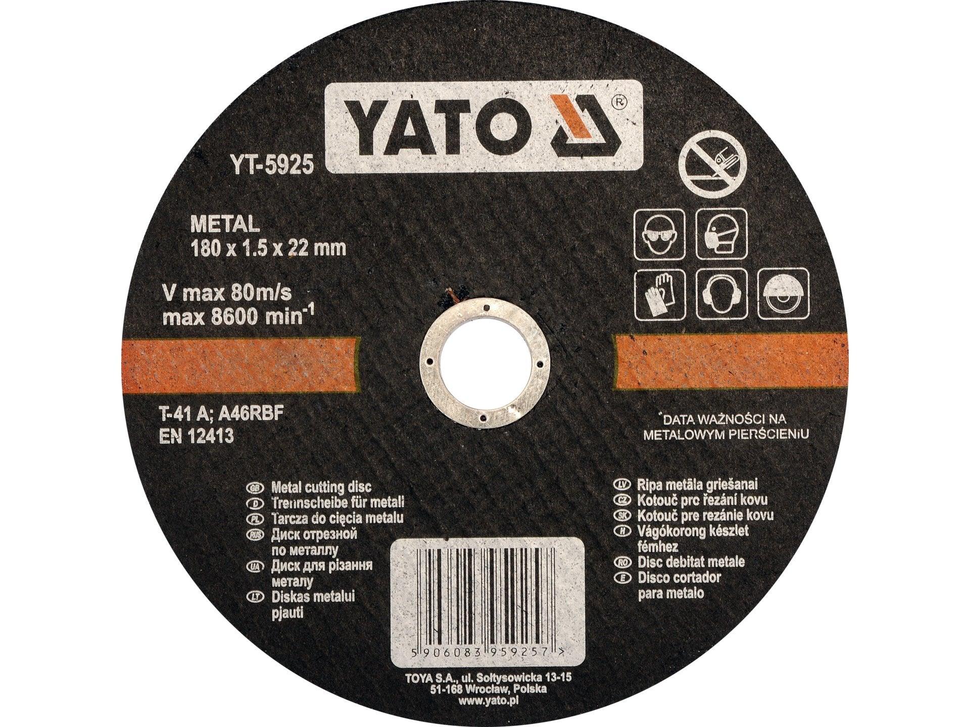 DISC DEBITAT METALE 180X1.5X22MM YATO YT-5925