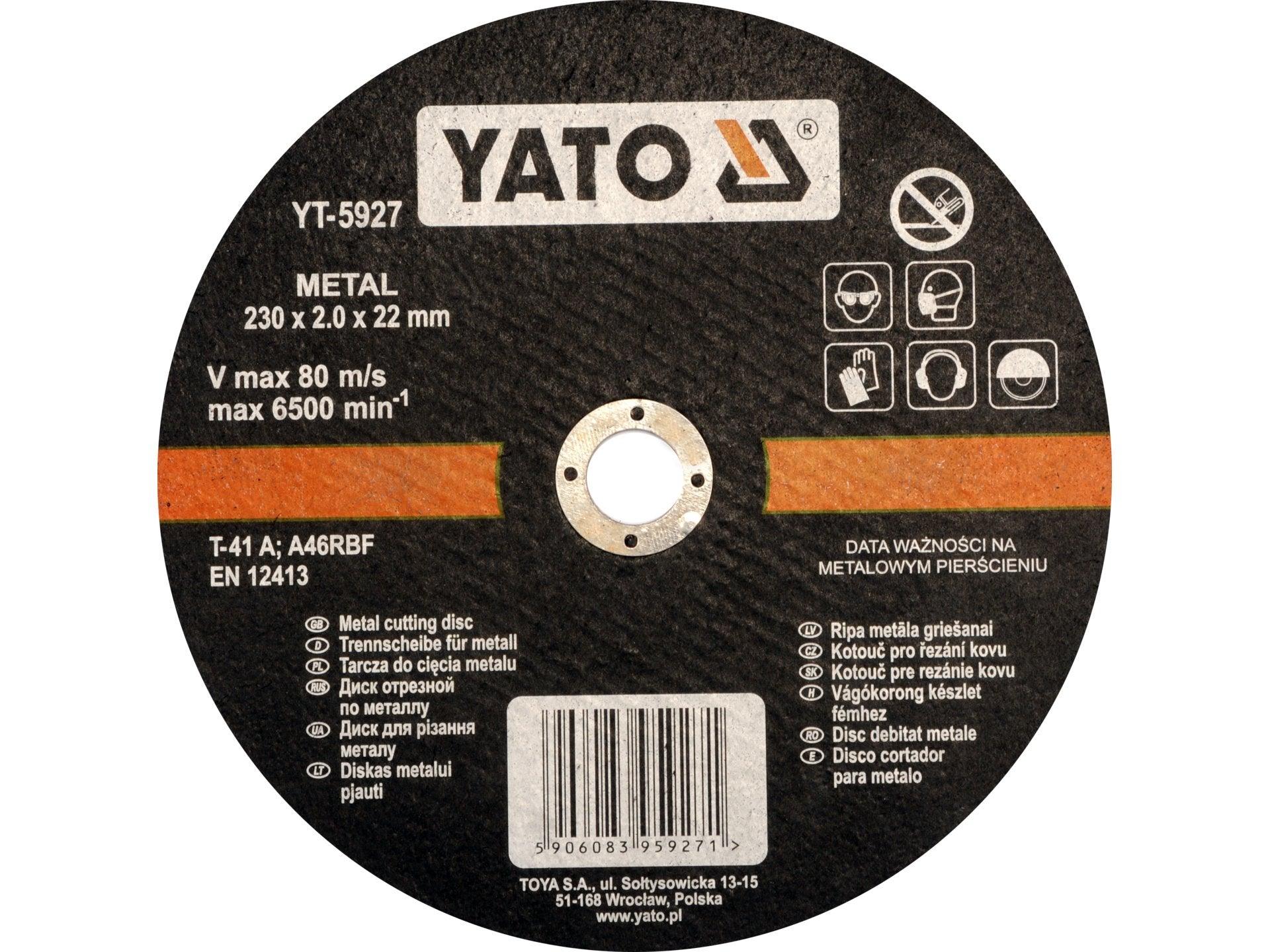 DISC DEBITAT METAL 230X2X22 YATO YT-5927