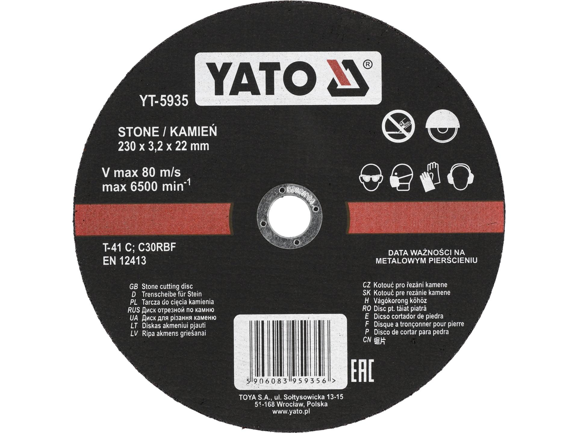 DISC TĂIAT PIATRĂ 30X3.2X22MM YATO YT-5935