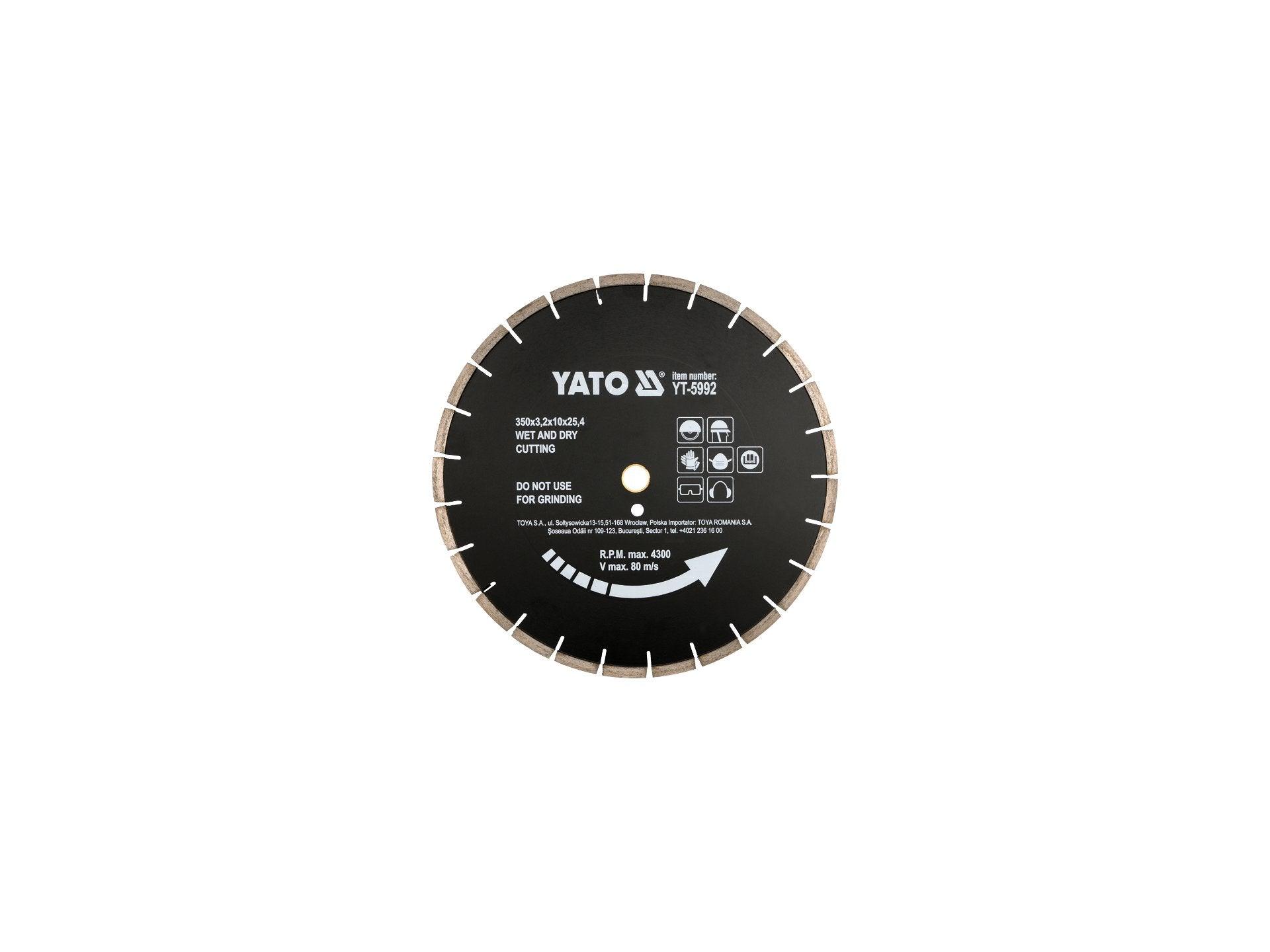 DISC CU DIAMANT PENTRU ASFALT 350X25,4 MM YATO YT-5992