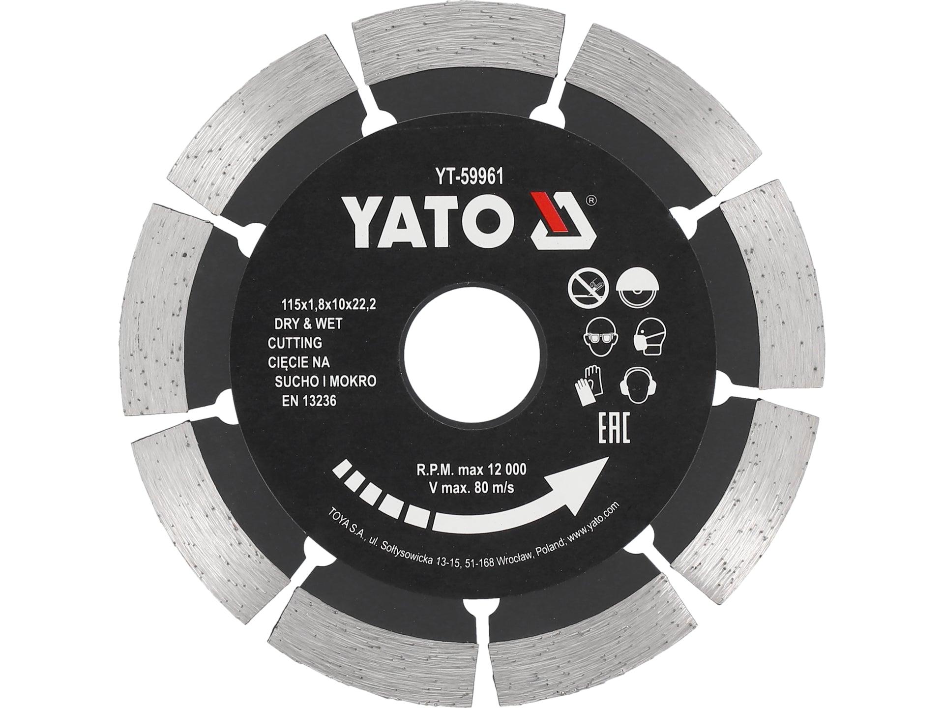 DISC DIAMANTAT SEGMENTAT, 115X22.2X1.8MM YATO YT-59961