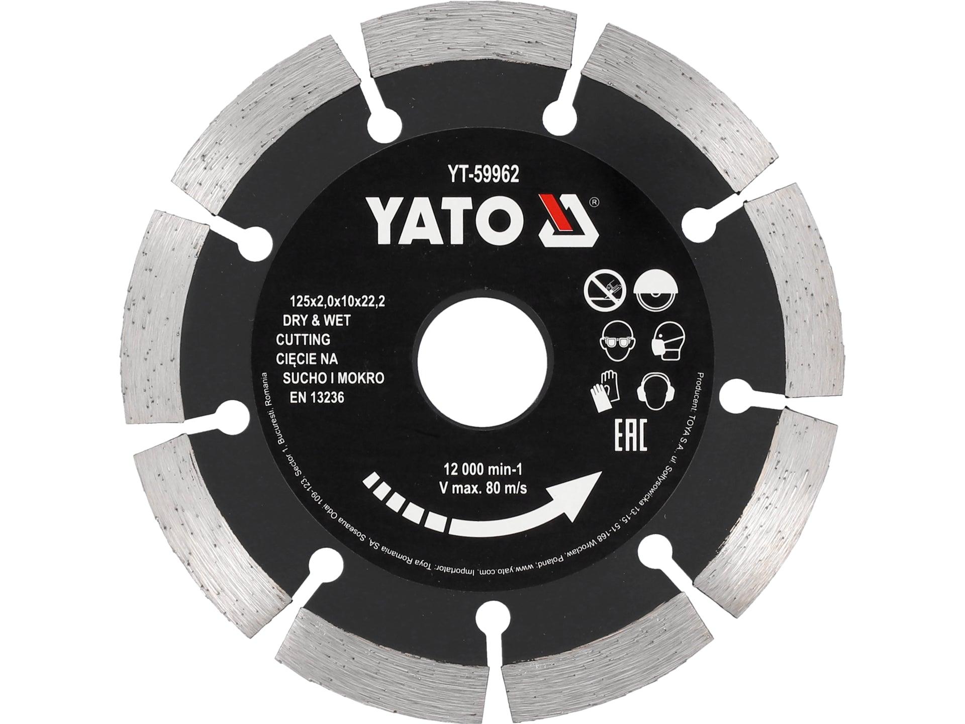 DISC DIAMANTAT SEGMENTAT, 125X22.2X2MM YATO YT-59962