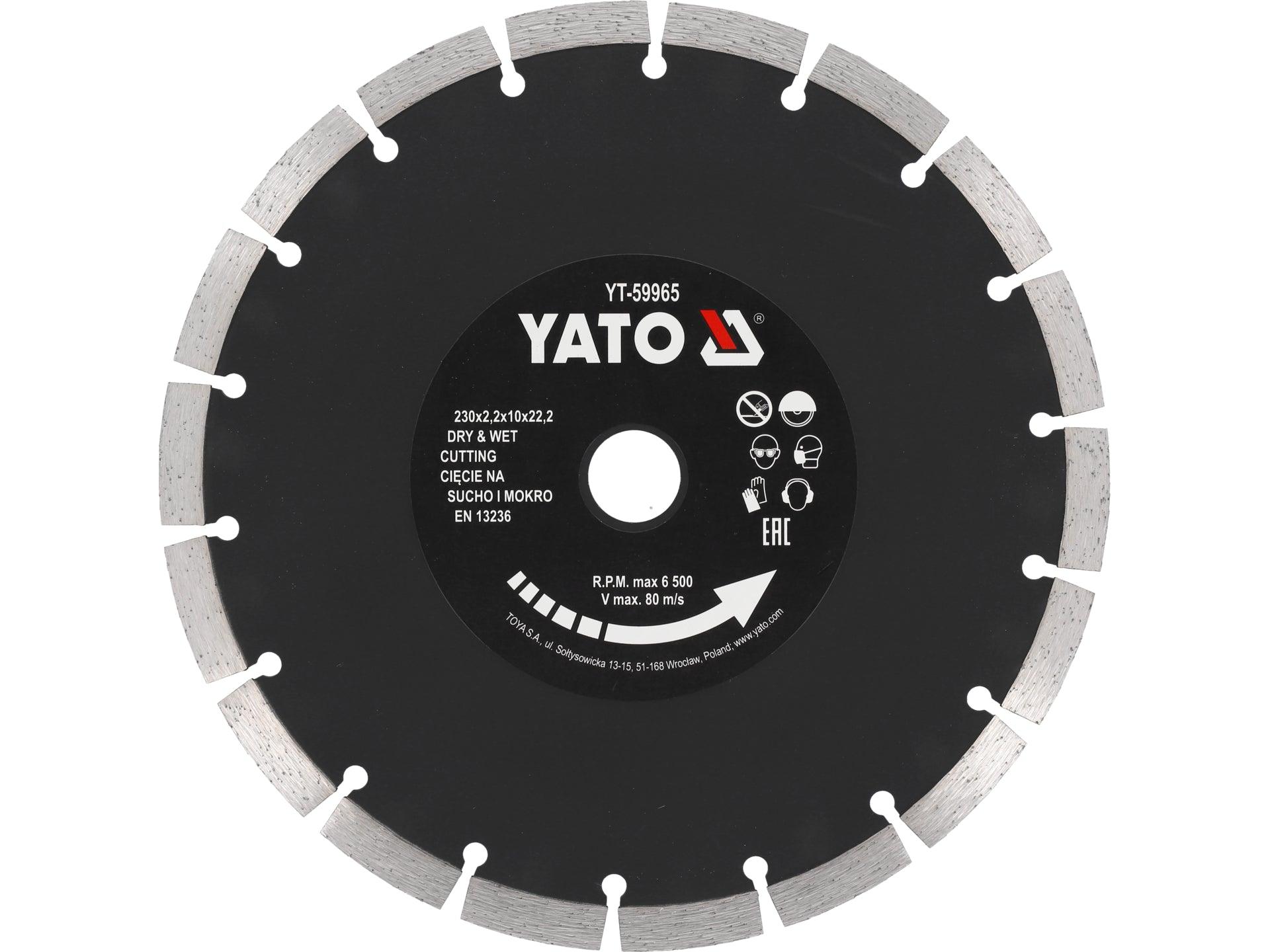 DISC DIAMANTAT SEGMENTAT, 230X22.2X2.2MM YATO YT-59965