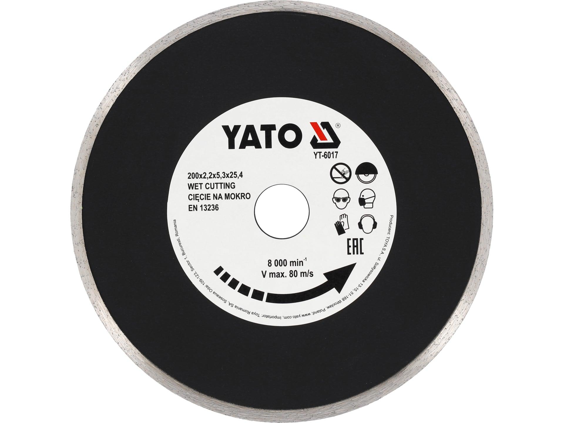DISC DIAMANTAT CONTINUU 200X25.4X2.2MM YATO YT-6017