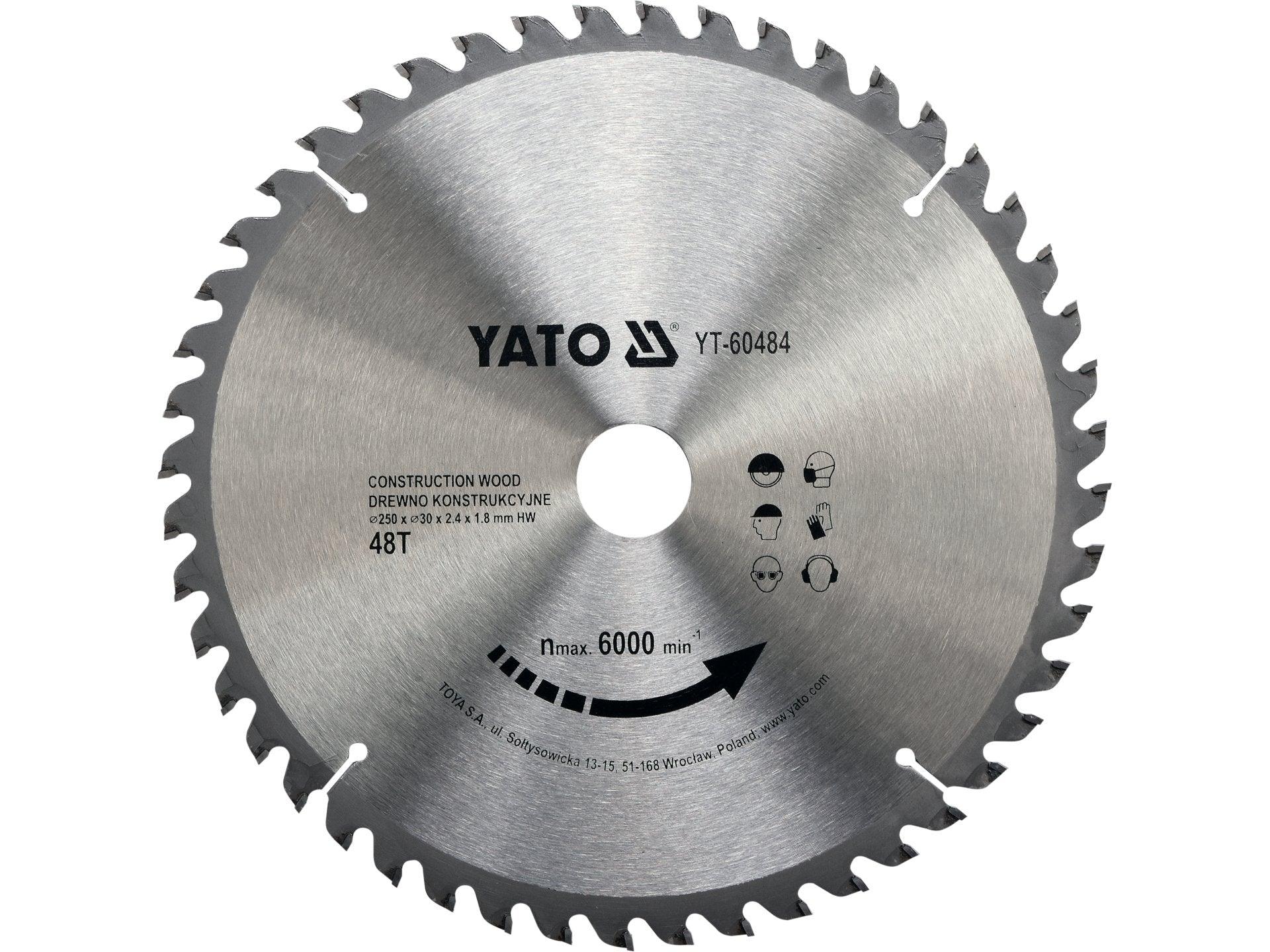 DISC CIRCULAR LEMN, 250X30X2.4MM, 48 DINȚI YATO YT-60484