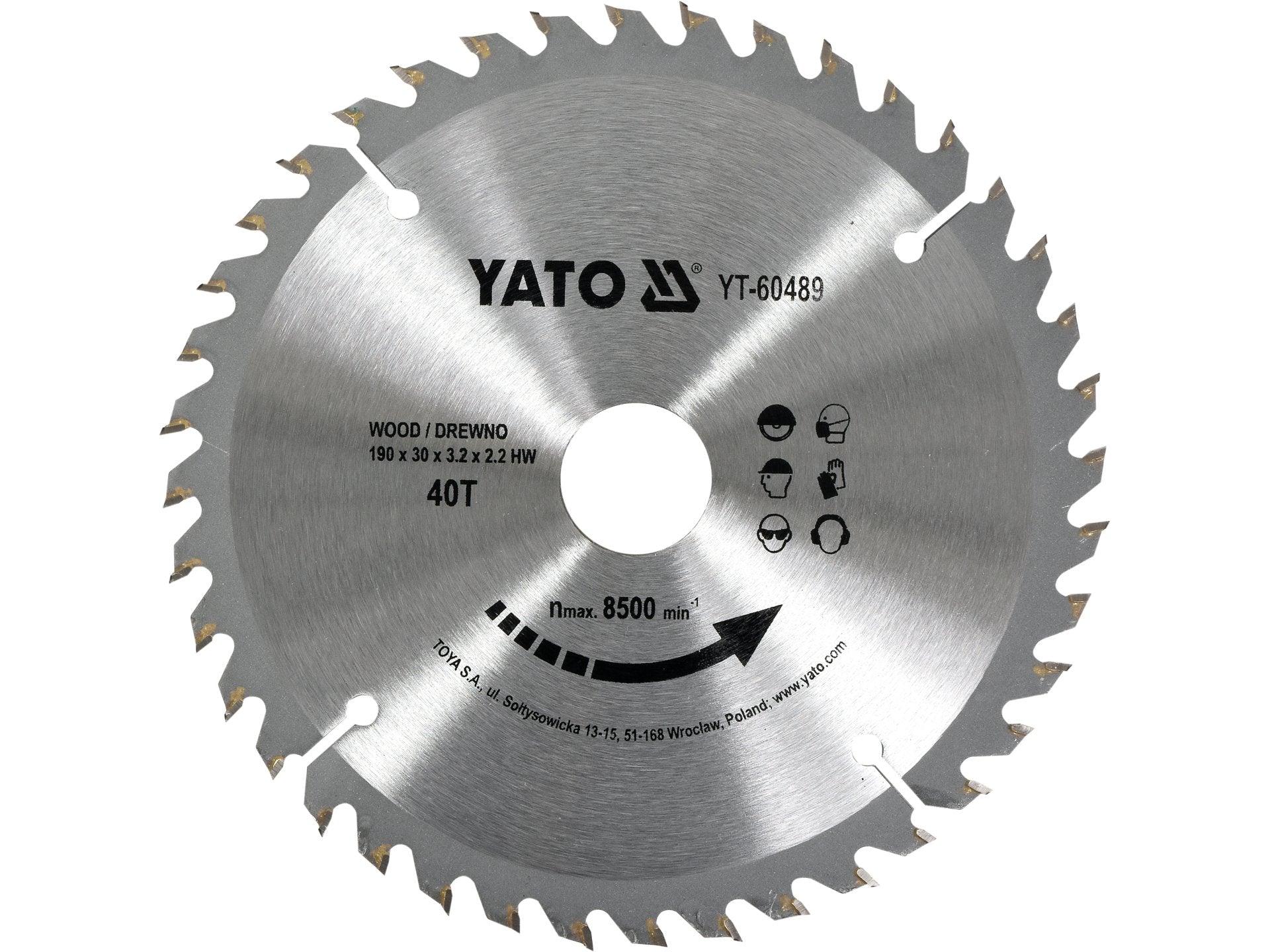 DISC CIRCULAR LEMN, 190X30X3.2MM, 40 DINȚI YATO YT-60489
