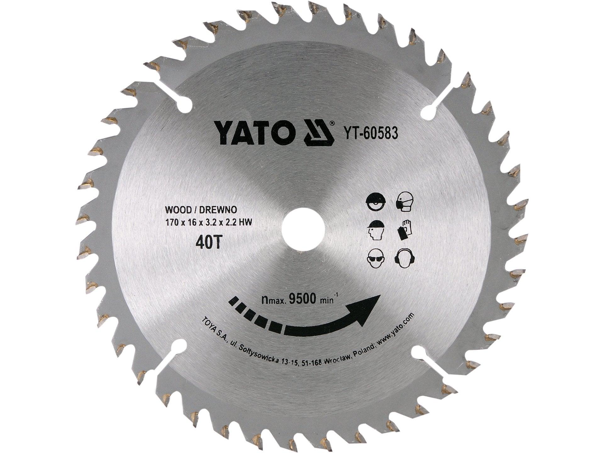 DISC CIRCULAR PENTRU LEMN, 170X16X2,2MM YATO YT-60583