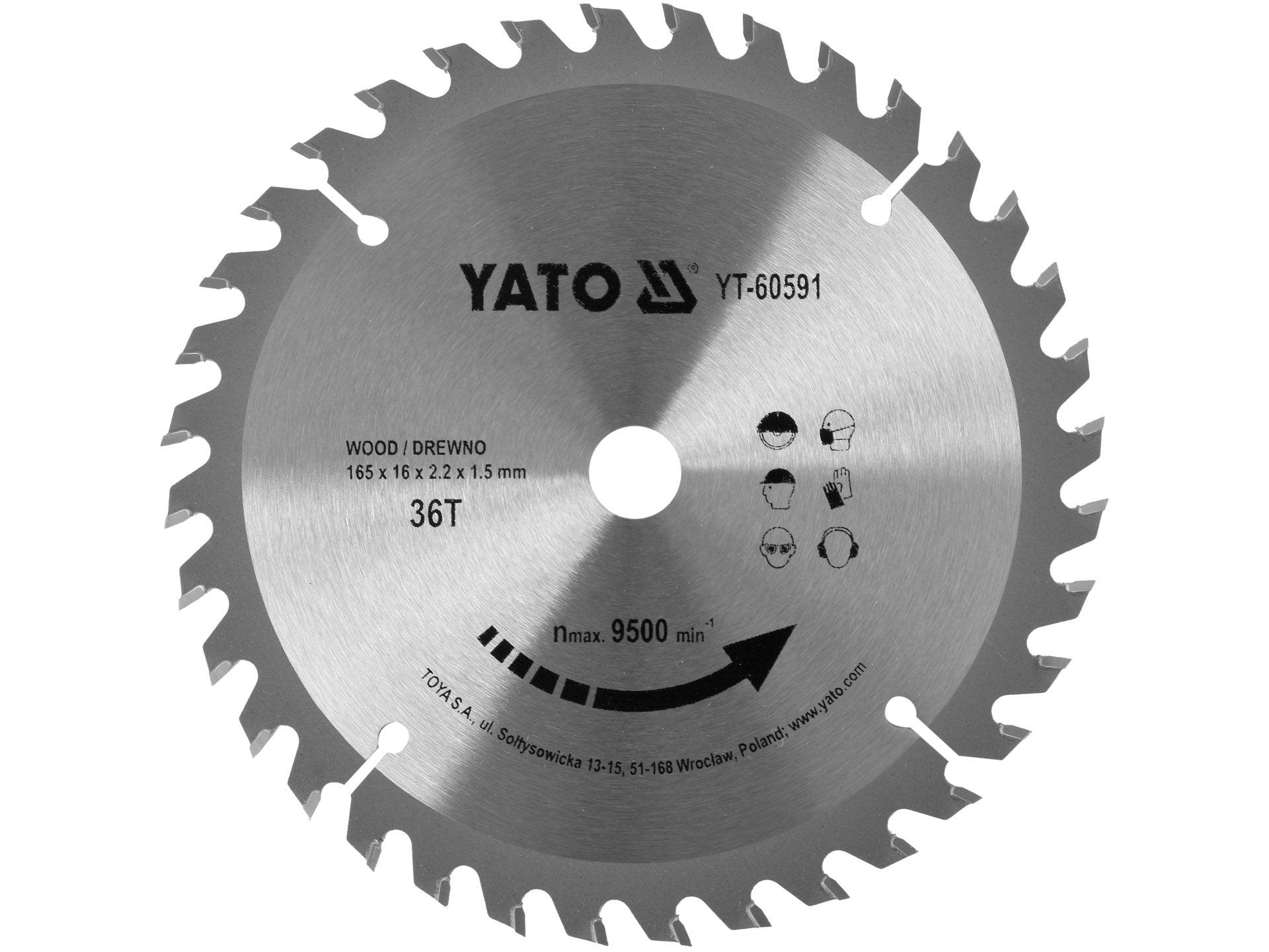 DISC CIRCULAR PENTRU LEMN 165X36TX16MM YATO YT-60591