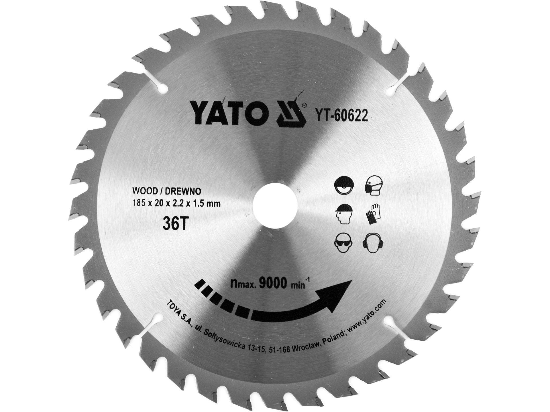 DISC CIRCULAR PENTRU LEMN 185X36TX20MM YATO YT-60622