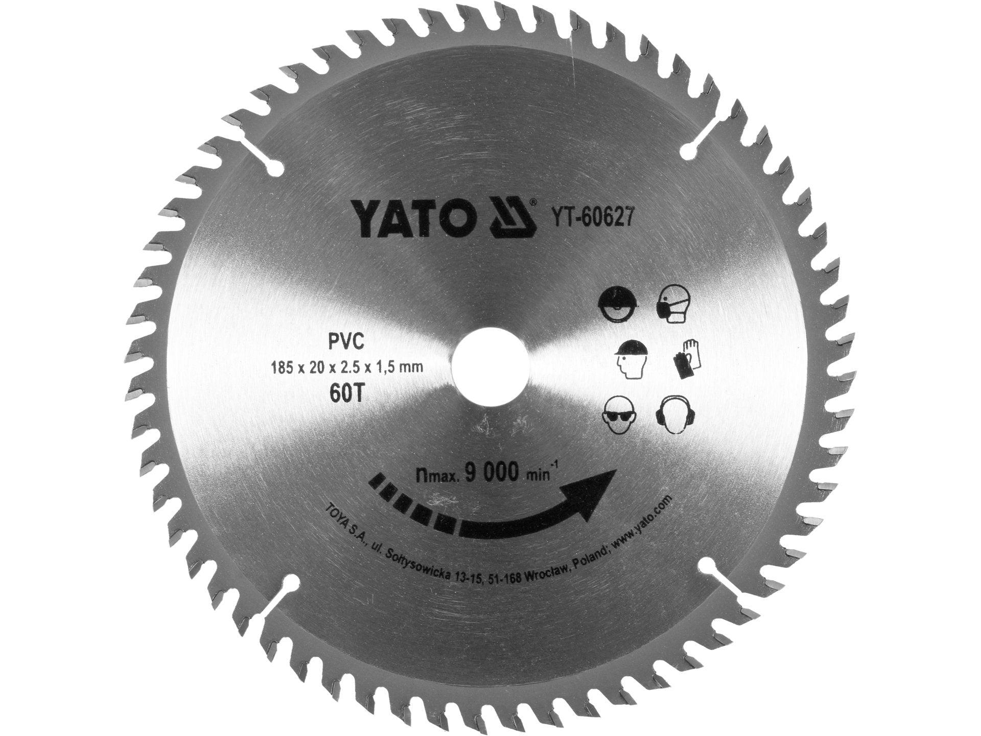 LAMĂ PENTRU TĂIERE PVC 185/60T 20MM YATO YT-60627