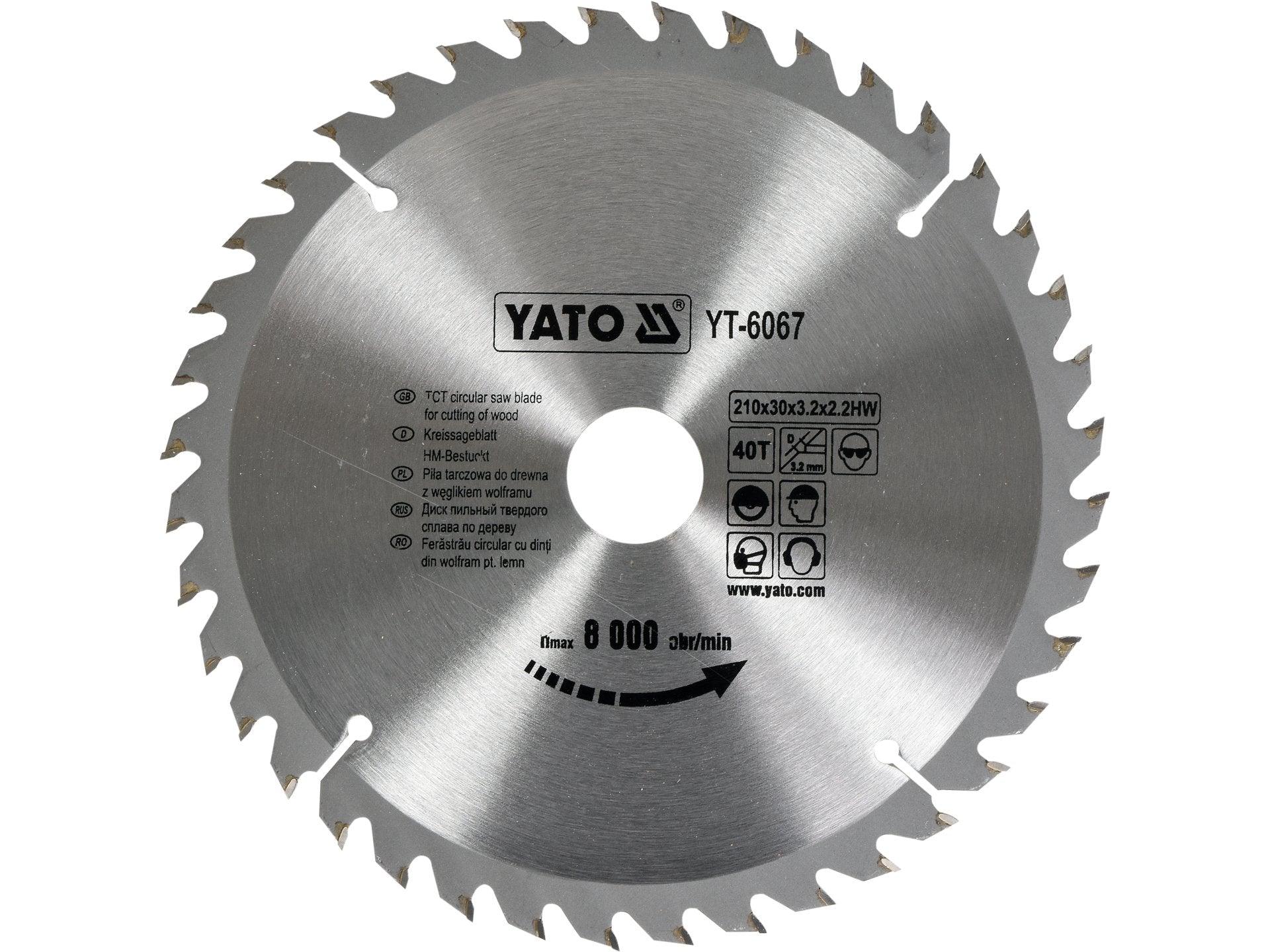 DISC FIERĂSTRĂU CIRCULAR PENTRU LEMN 210X40TX30MM YATO YT-6067