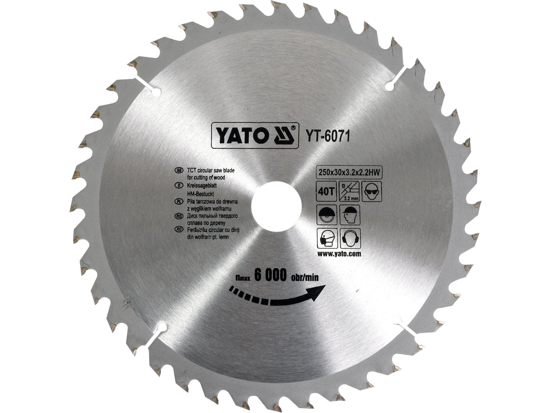 DISC FIERĂSTRĂU CIRCULAR PENTRU LEMN 250X40X30MM YATO YT-6071