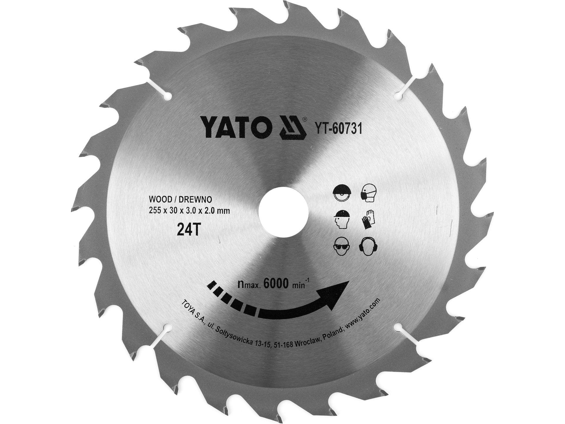 DISC CIRCULAR PENTRU LEMN 255X24TX30MM YATO YT-60731