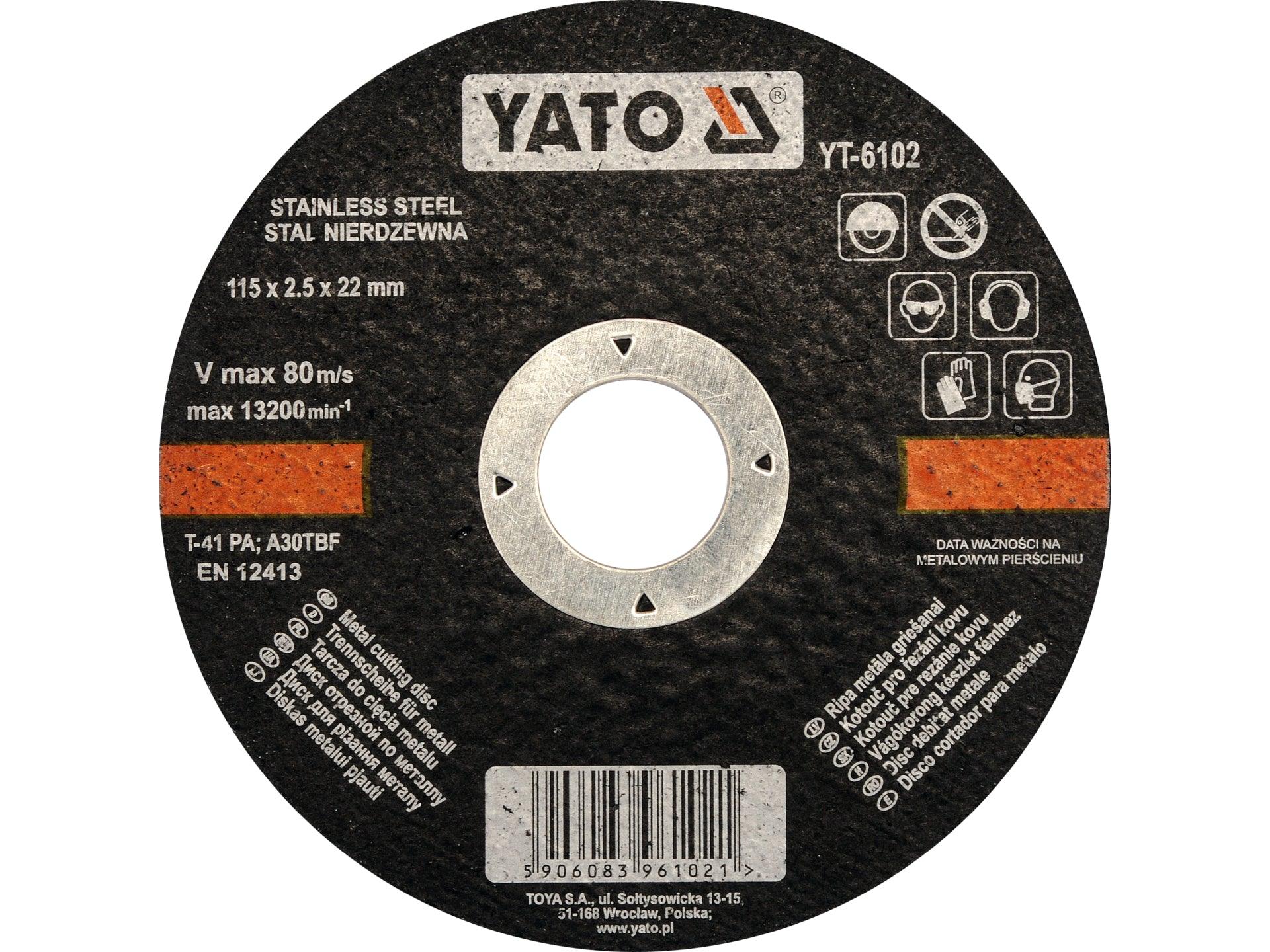 DISC PENTRU DEBITAT METALE 115X2,5X22 MM YATO YT-6102