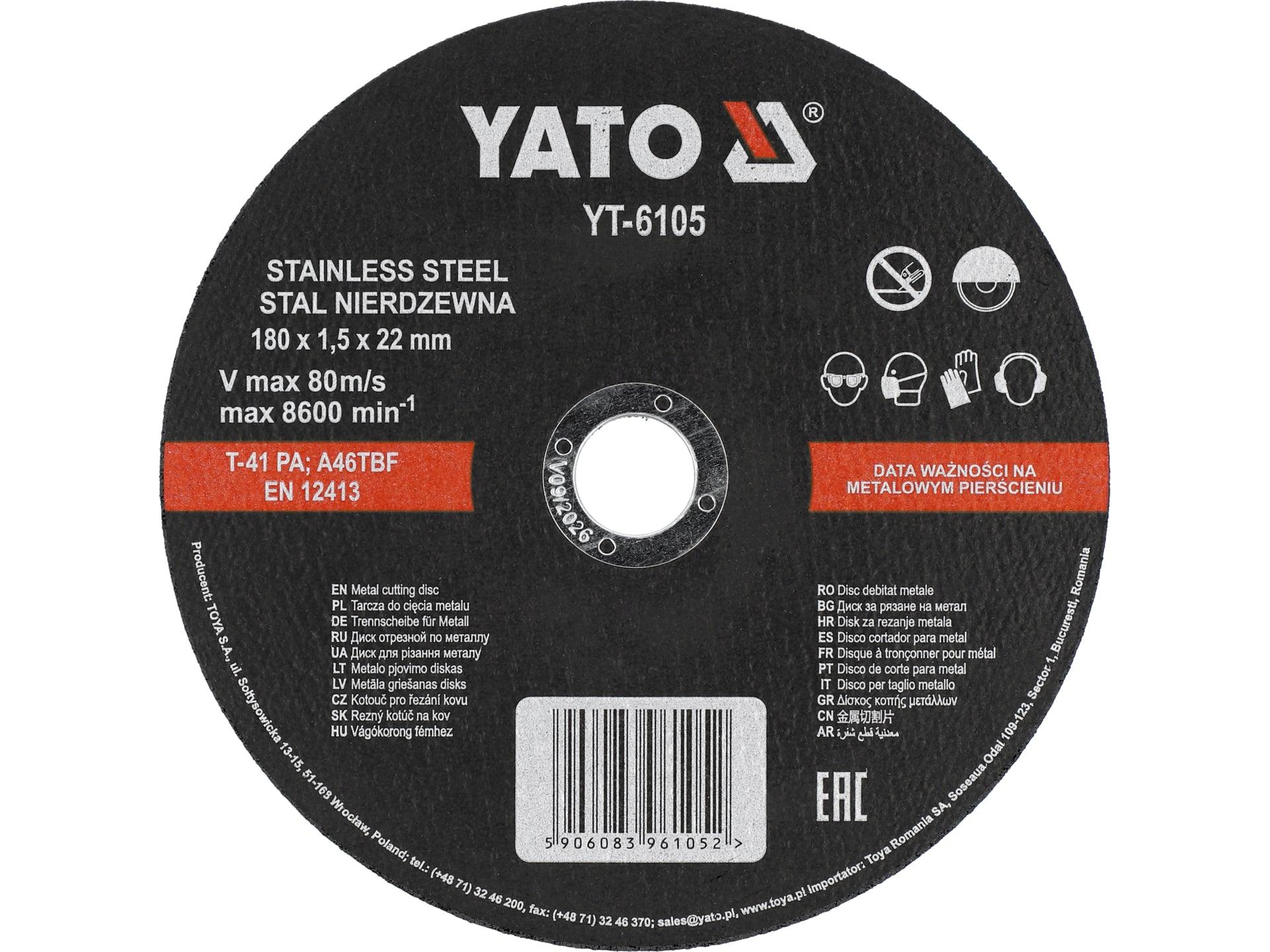 DISC DEBITAT 180X1.5X22MM YATO YT-6105