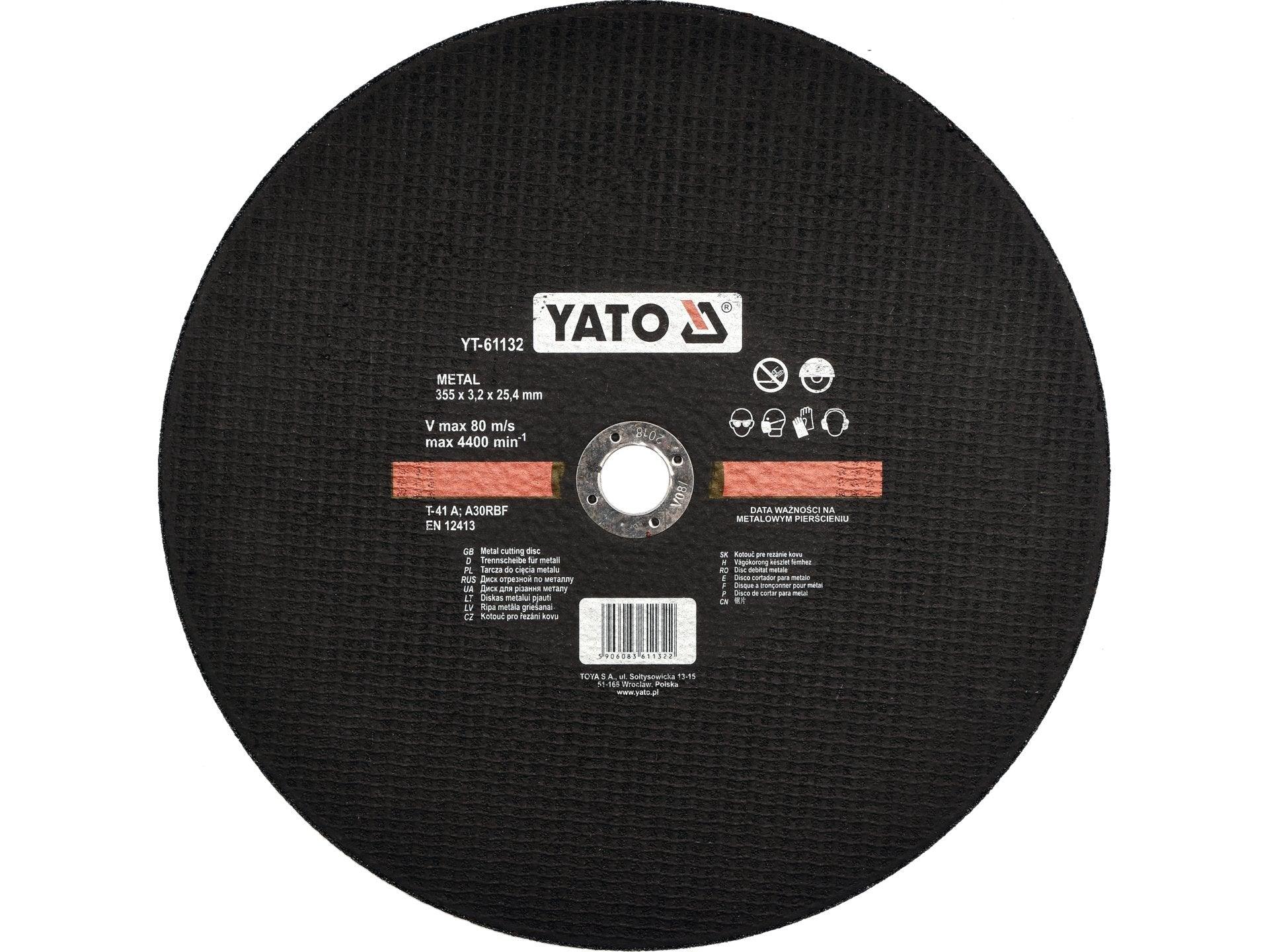 DISC DEBITAT METAL 355X25.4X3.2MM YATO YT-61132