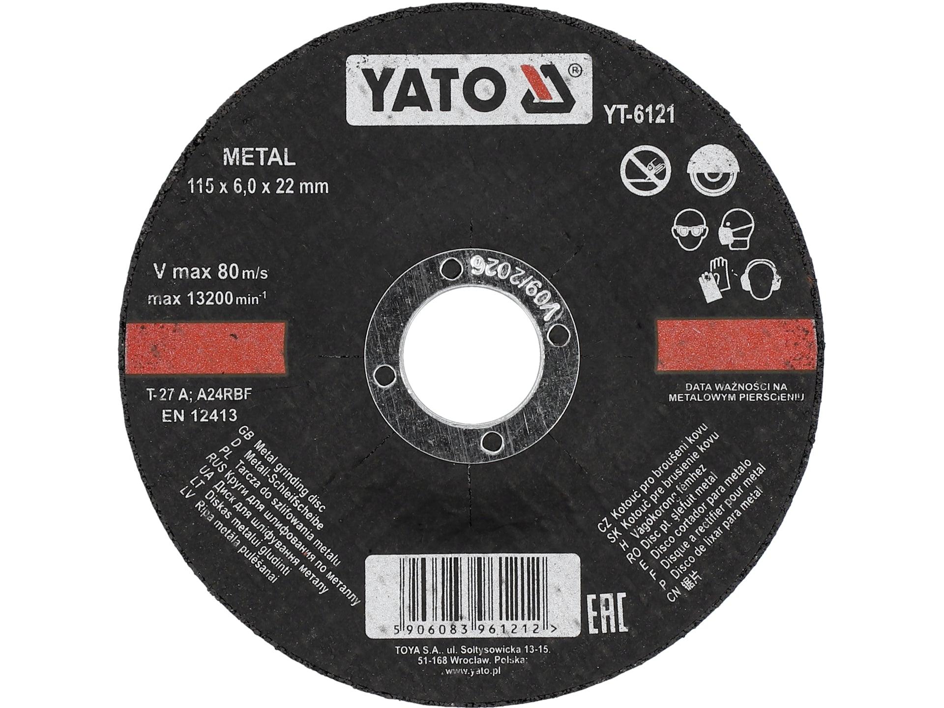 DISC PENTRU ȘLEFUIT,DEPRESAT, 115X22X6MM YATO YT-6121