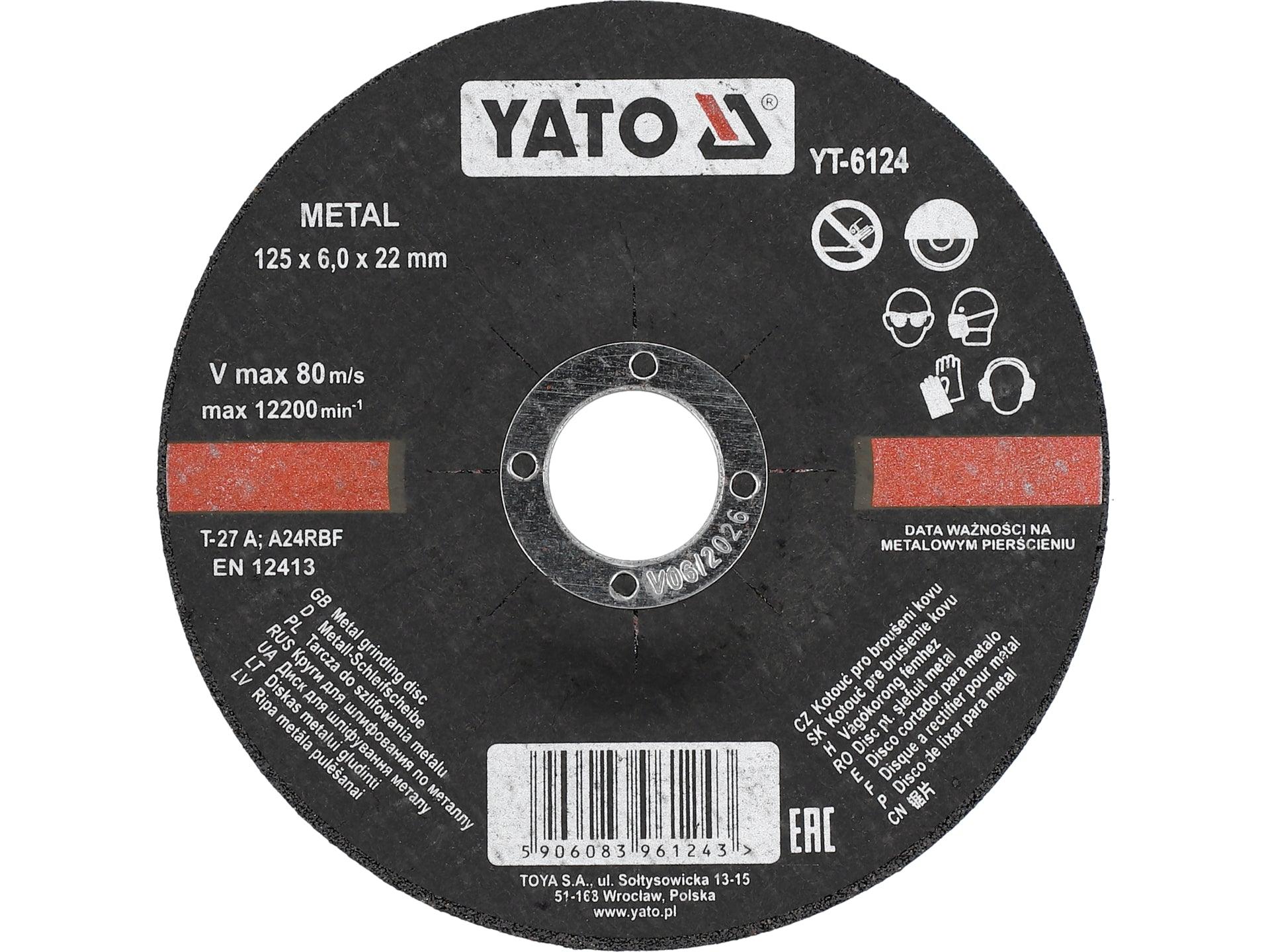 DISC ȘLEFUIT METAL 125X6X22MM YATO YT-6124