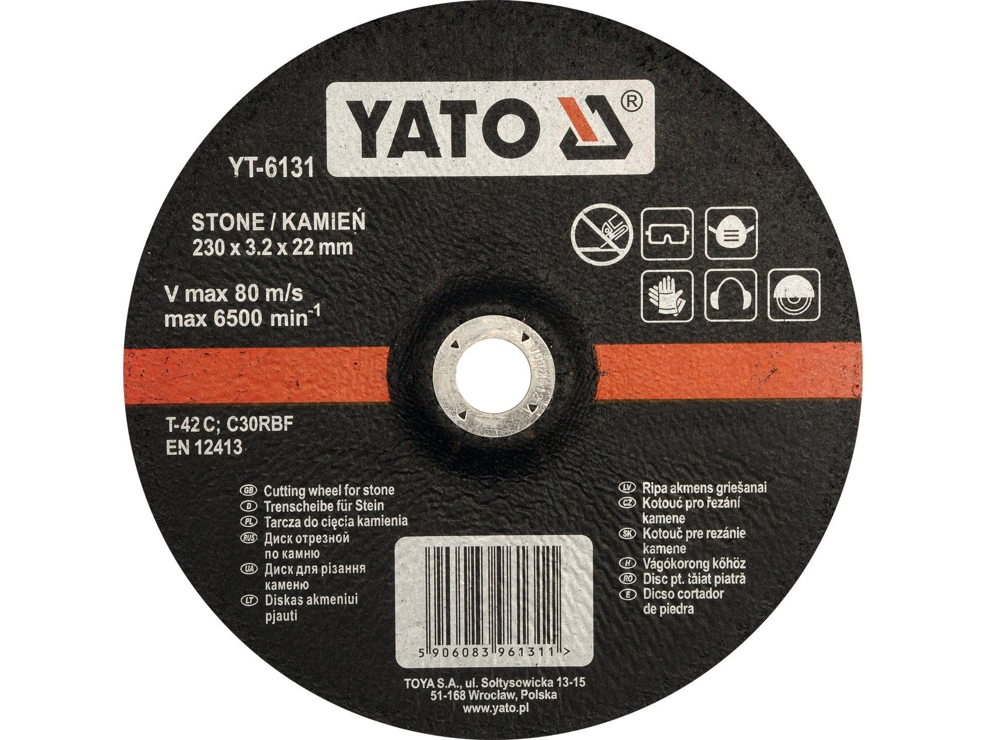 DISC TĂIAT PIATRĂ 230X3.2X22MM YATO YT-6131