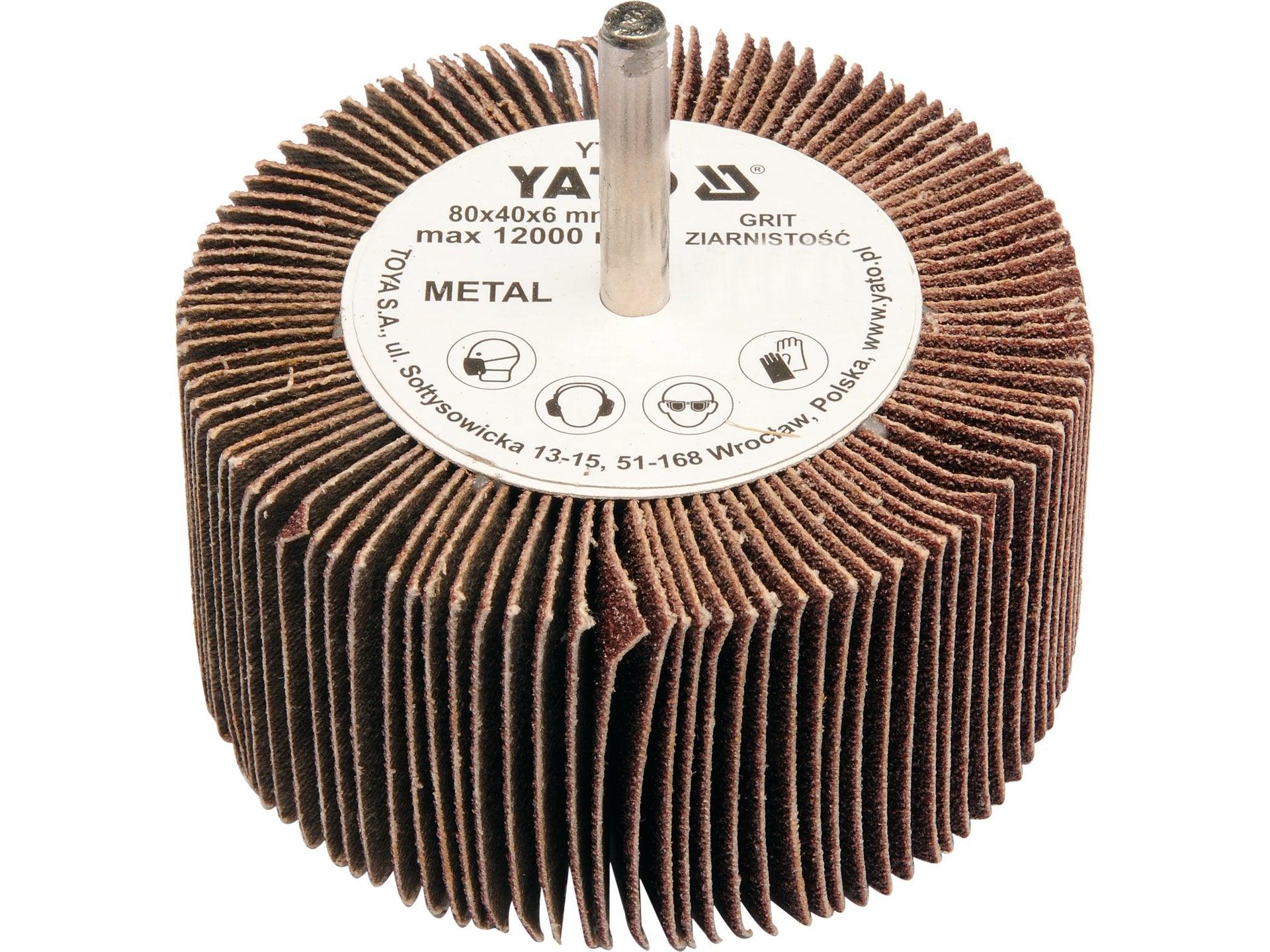 PERIE ABRAZIVĂ CIRCULARĂ CU TIJĂ 80X40X6MM, P150 YATO YT-83386