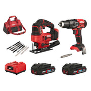 Set combinat Bormasina 6300 rpm, SKIL 3306 EA, pendular 2800 cpm, 2x Accu, incarcator, geanta, 7 accesorii